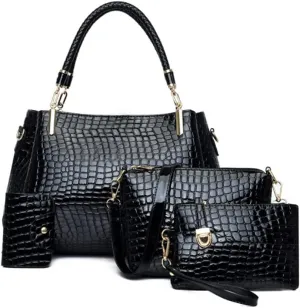 Women Tote Bag Crocodile Pattern Bucket Bag Shoulder Bags Top Handle Bag Purse