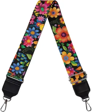 Women's Bag Strap, Adjustable Replacement Straps Cross Body Bag Purse, Colorful Flower Handbags Tote Bags Straps