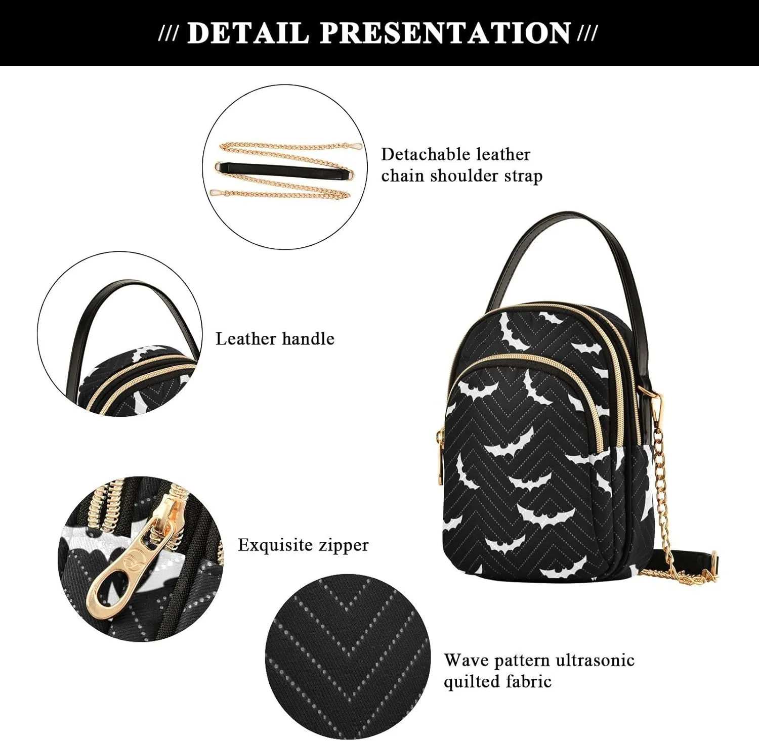 Women's Crossbody Handbags with Zipper Casual Leather Small Travel Purses Crossbody Bags for Ladies