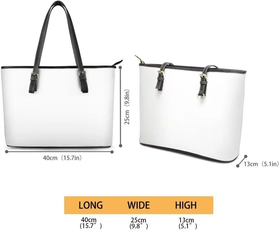 Womens Handbags PU Leather Top-handle Work Purse Large Capacity Zipper Satchel Shoulder Bag