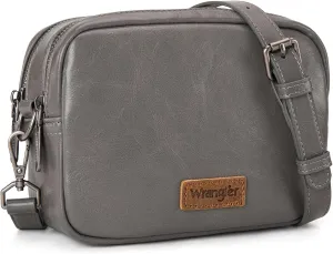 Wrangler Crossbody Bags for Women Shoulder Handbag with Dual Zipper Design