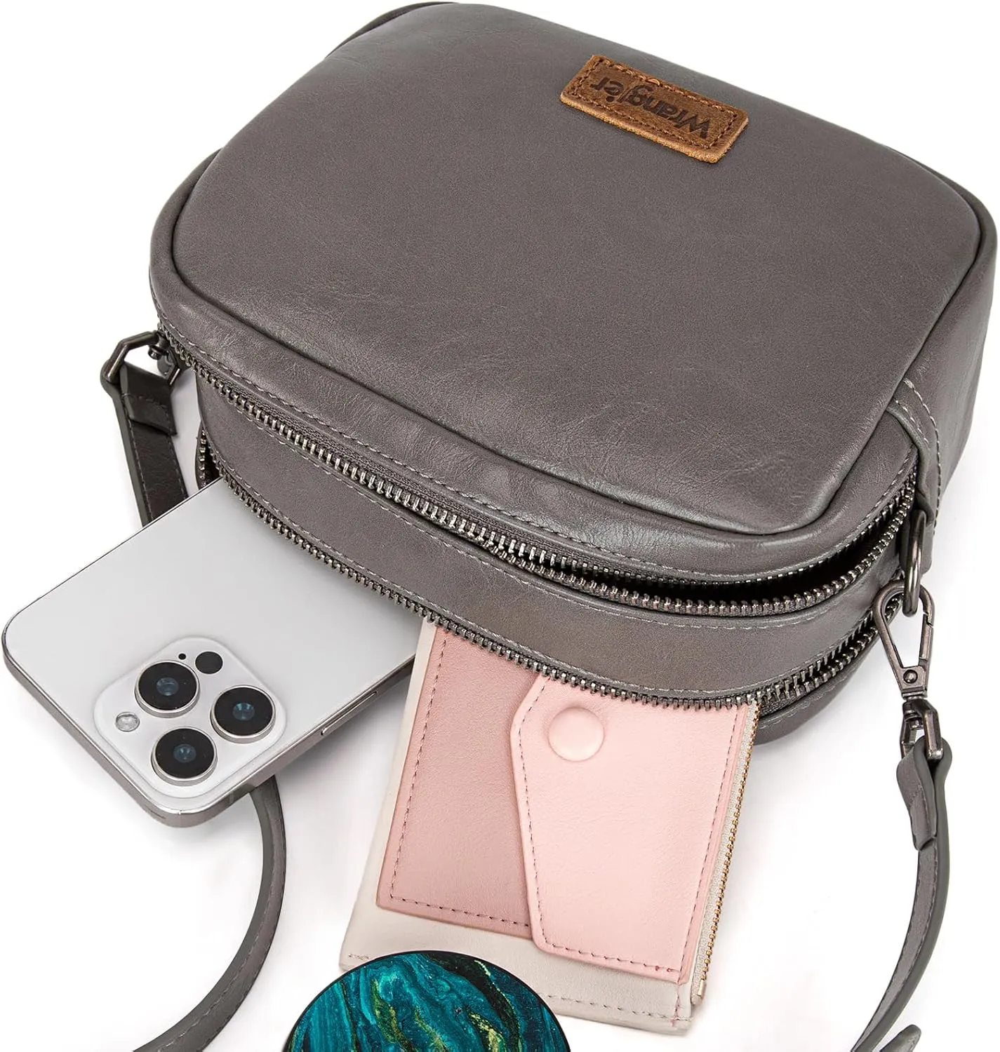 Wrangler Crossbody Bags for Women Shoulder Handbag with Dual Zipper Design