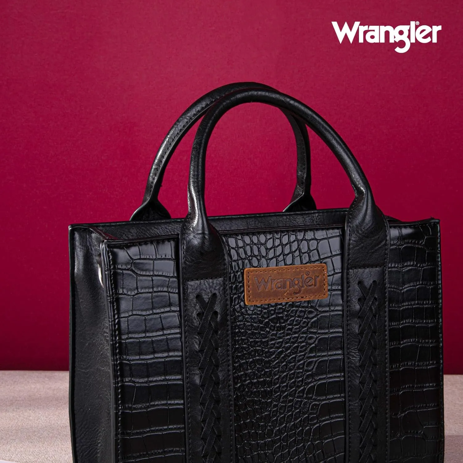 Wrangler Medium Tote Bag for Women Designer Satchel Handbags Top-handle Purses with Strap