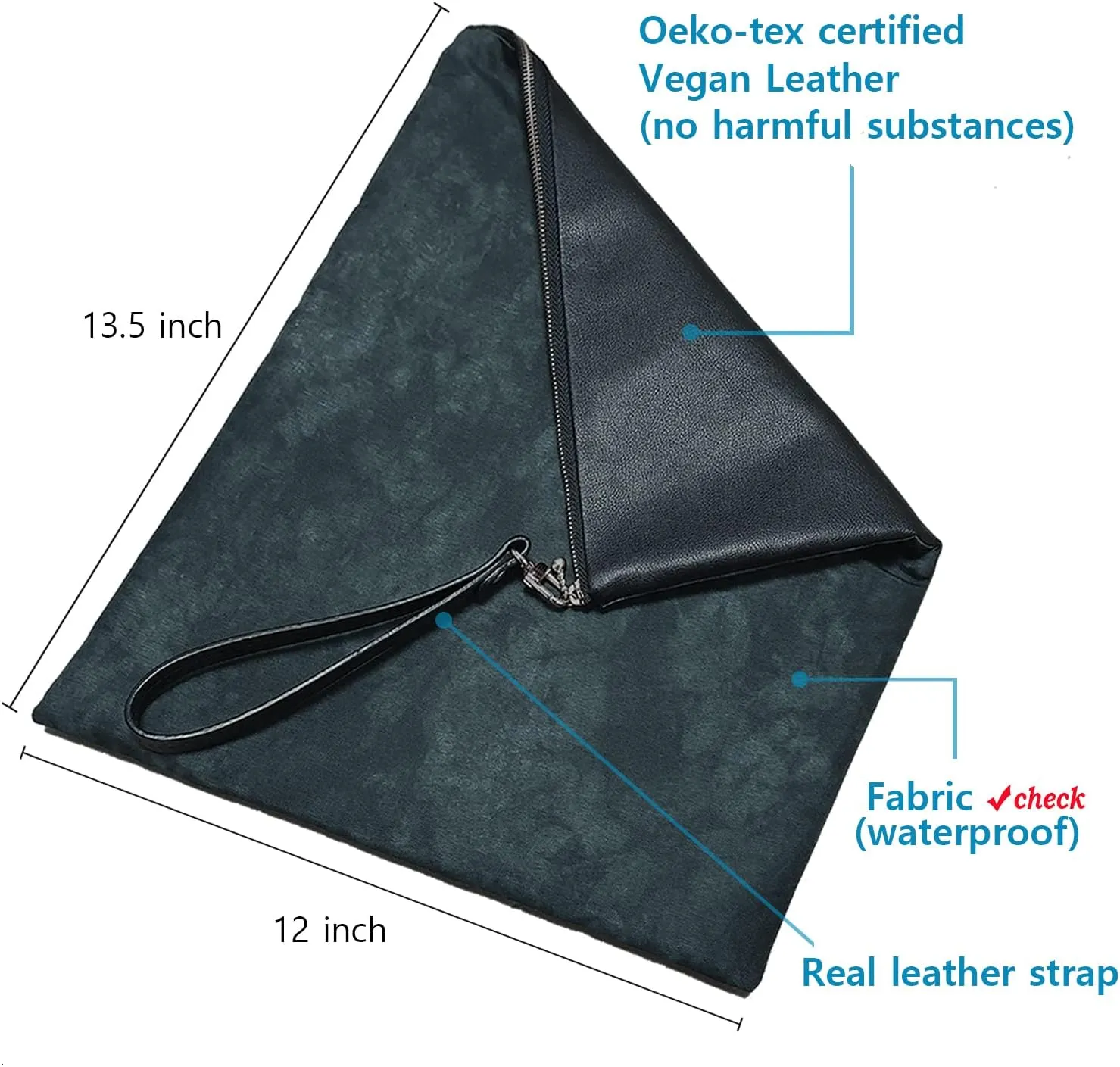 Wristlet Clutch Bag Two-Sided Fold Over Clutch For Women Tie-Dye Pattern Casual Clutch, Oeko-Tex Certified Vegan Leather