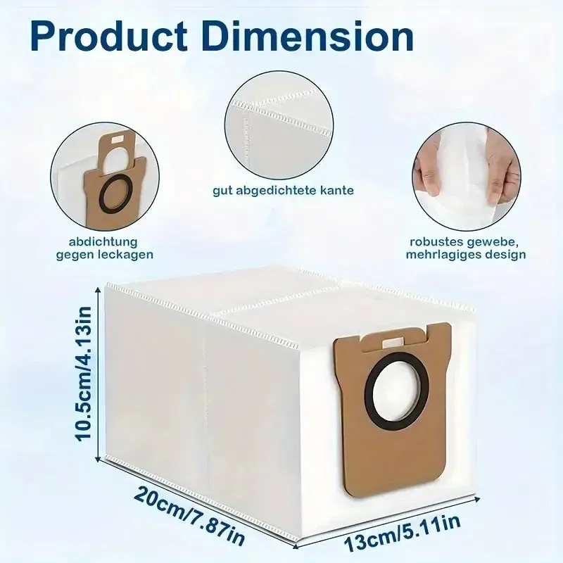 Xiaomi X10  Robot Vacuum Dust Bags, 10-Pack, Compatible with Dreametech L10 Ultra, Dreame S10 Pro, 3L Capacity Auto-Seal Bags
