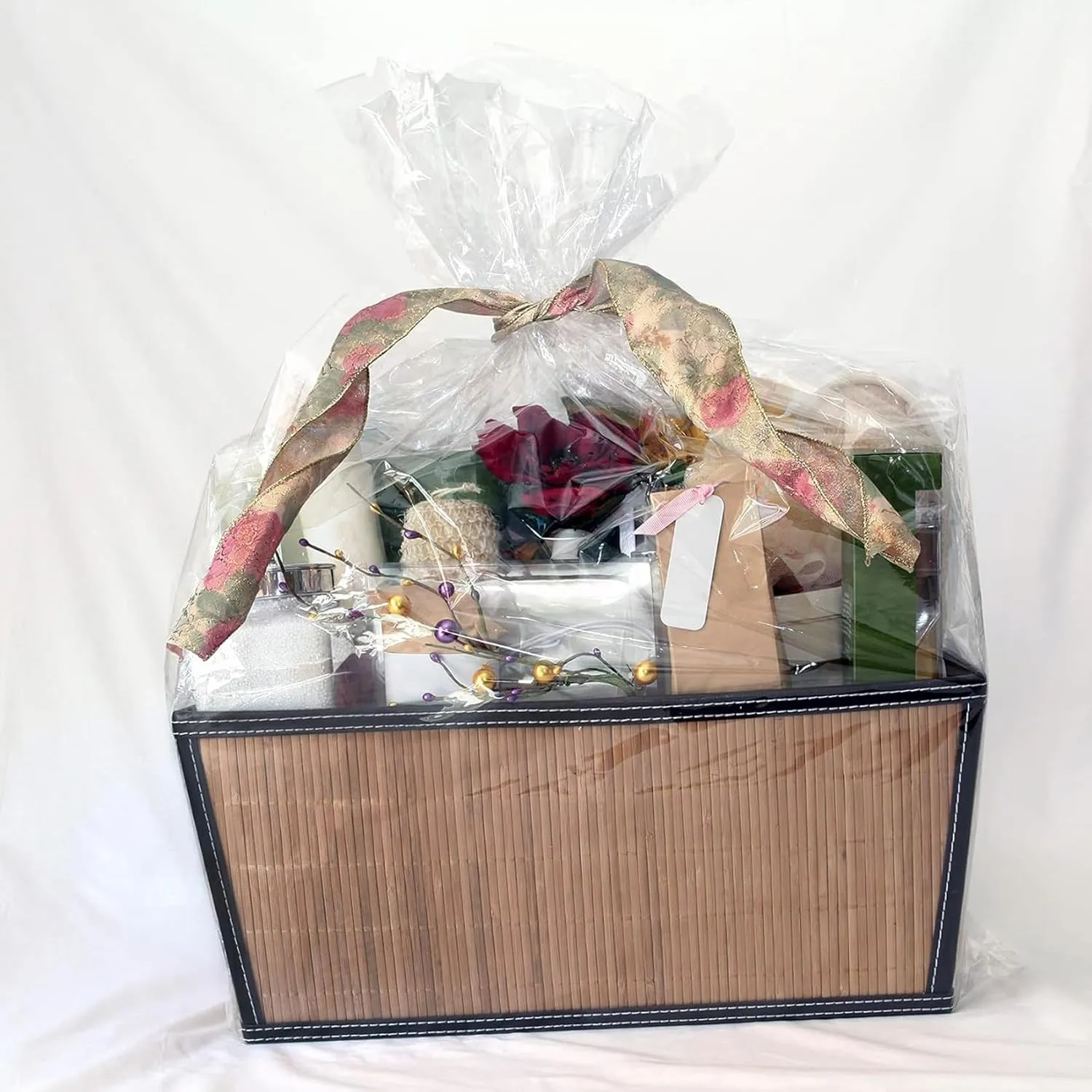 Yotelab Extra Large Cellophane Bags, 40x50 Inch Clear Cellophane Wrap for Gift Baskets, 20Pcs Jumbo Huge Clear Basket Bags
