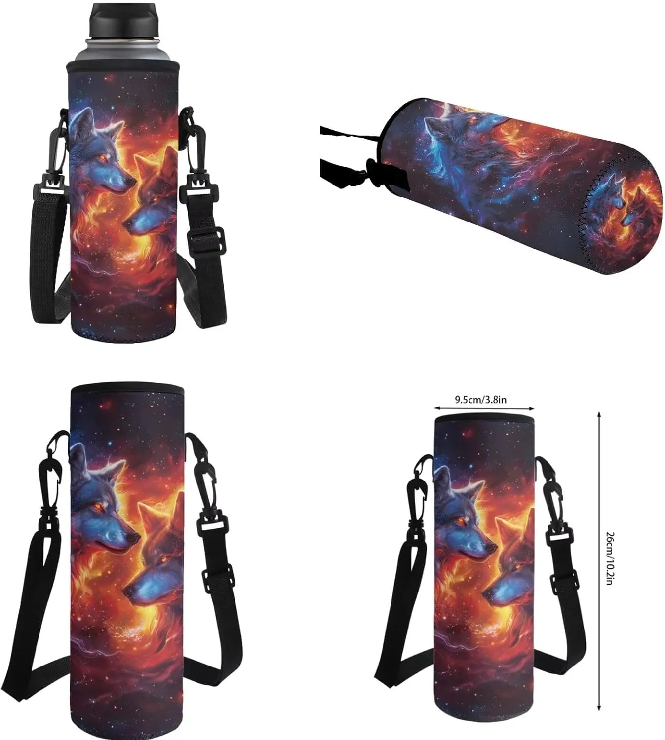 ZFRXIGN Boys Wolf Backpack 10-12 Years Old Bookbag with Lunch Bag Set Crossbody Bags Schoolbag Pencil Case Water Bottle Holder with Strap Kindergarten Elementary School Bag